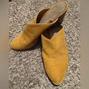Mustard Slip on Mules Size 9
